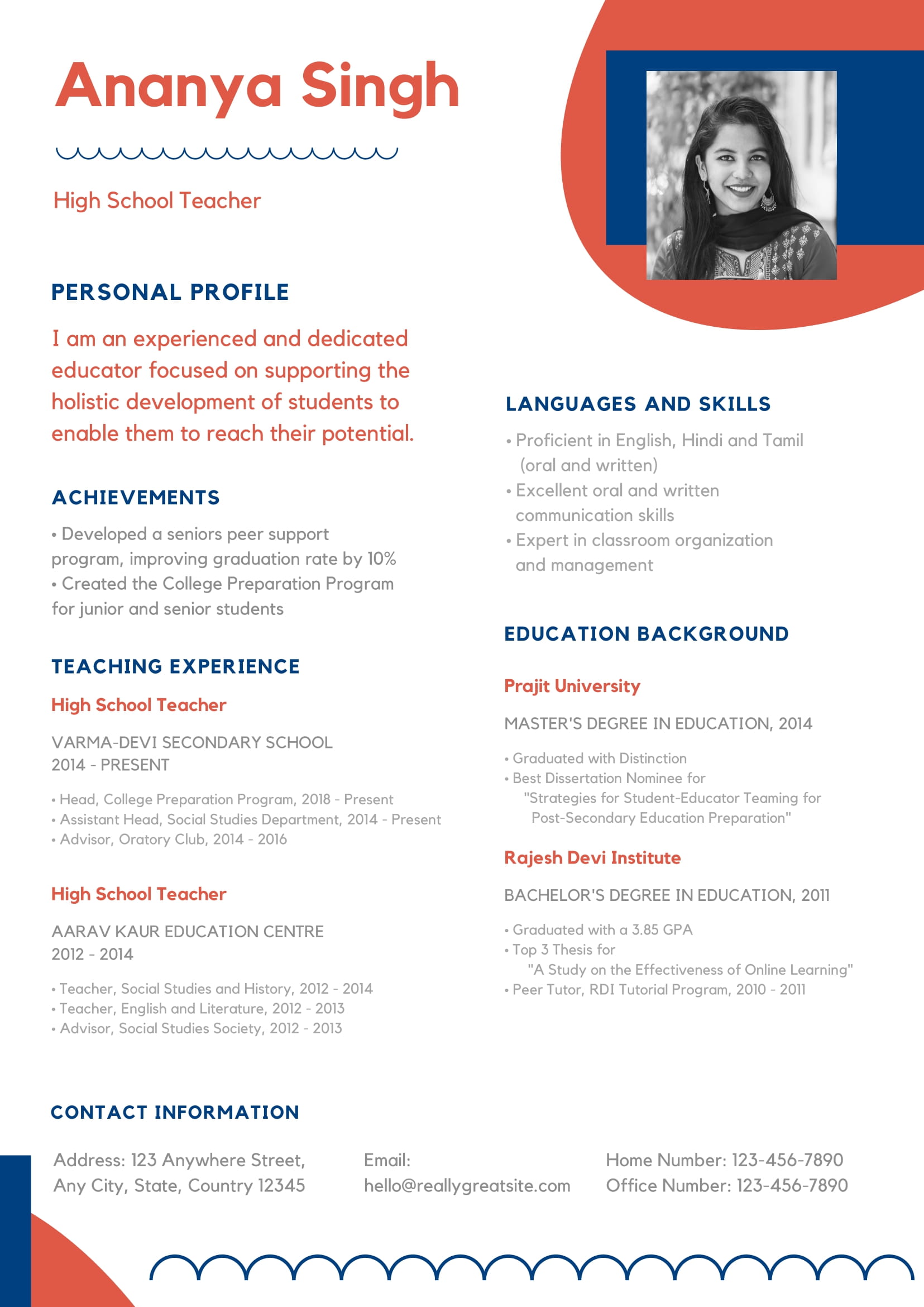 Blue and Orange Abstract Shape Graphic Designer Resume (1)-1 My Big Break