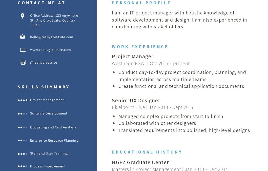 Navy Blue and Black Professional - Navy Blue And Black Professional Resume Copy Pdf 153754 1059x675